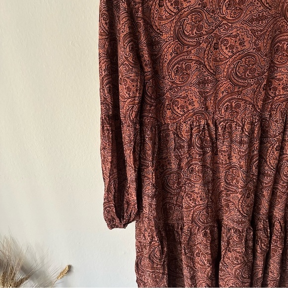 Lucky Brand Bohemian Western Cowgirl Paisley dress in Rust Orange size Small - Picture 6 of 7